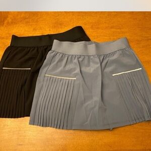 Forever 21 Black and Bluish/Gray Pleated Mini Skorts bundle